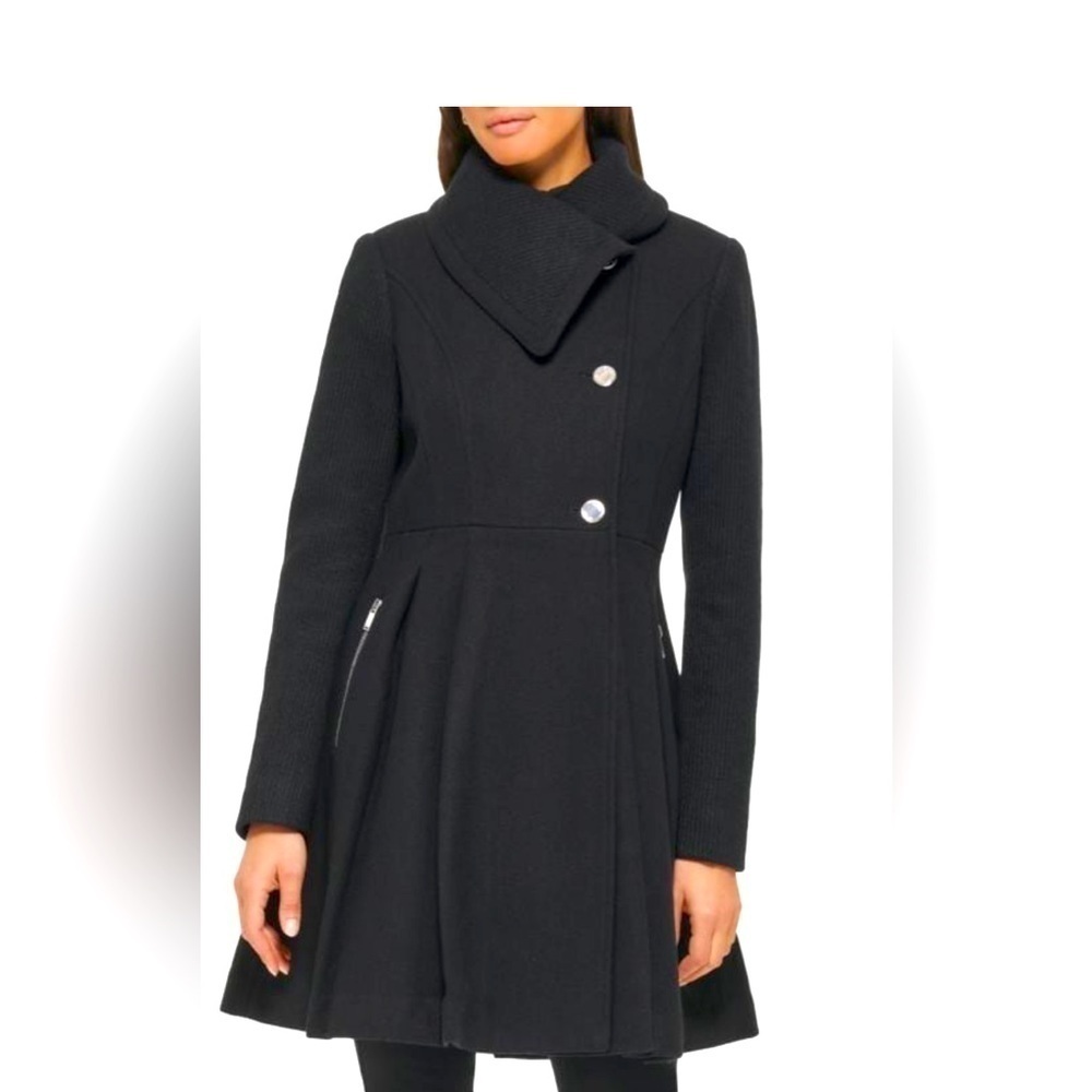 Guess wool blend pea coat, size M